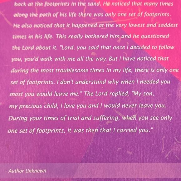 Footprints journal As Is hardcover Inspiration Book jot notes pink color pages - Picture 2 of 16